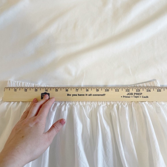 On 34th 100% Cotton White Bubbly Balloon Mini Skirt Large Stretch Waist Short - Picture 7 of 8